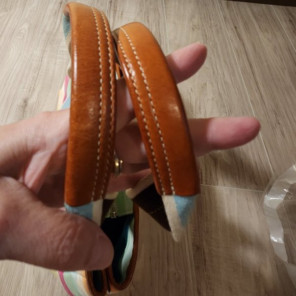 Coach Hampton Watercolors Striped Satchel Tote Bag Purse - Picture 5 of 11